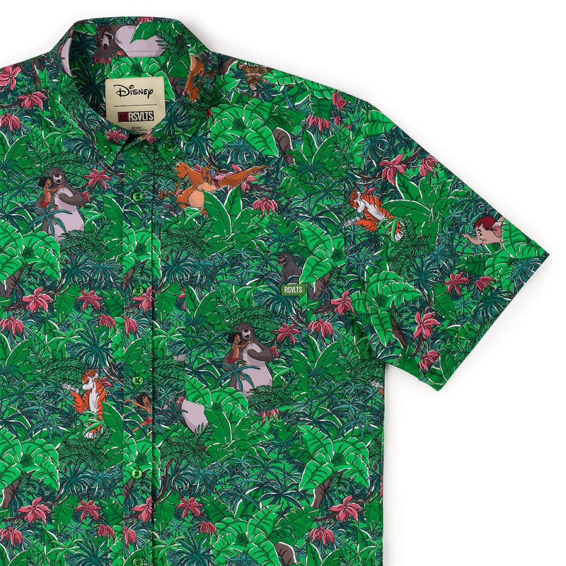 RSVLTS Baloo and the Crew KUNUFLEX Short Sleeve Shirt in Green — front view