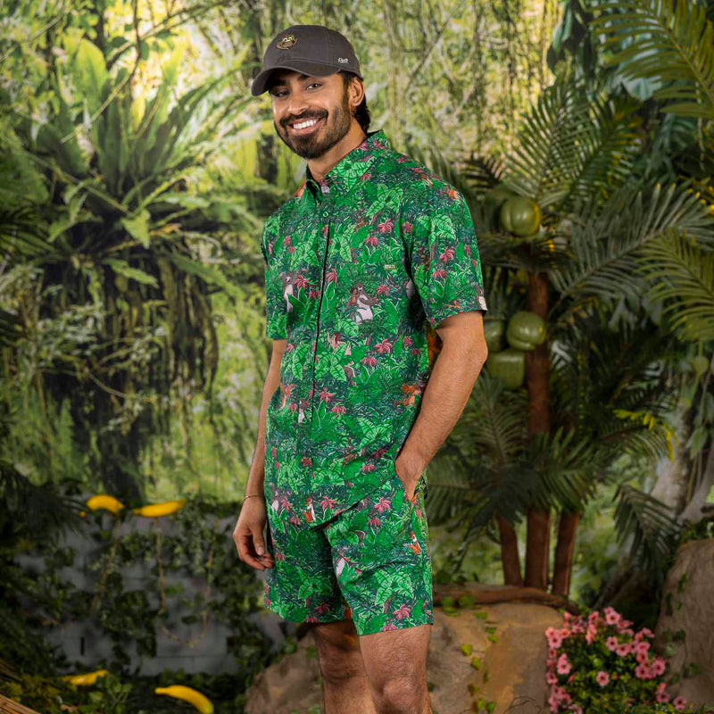 RSVLTS Baloo and the Crew KUNUFLEX Short Sleeve Shirt in Green — detail 2