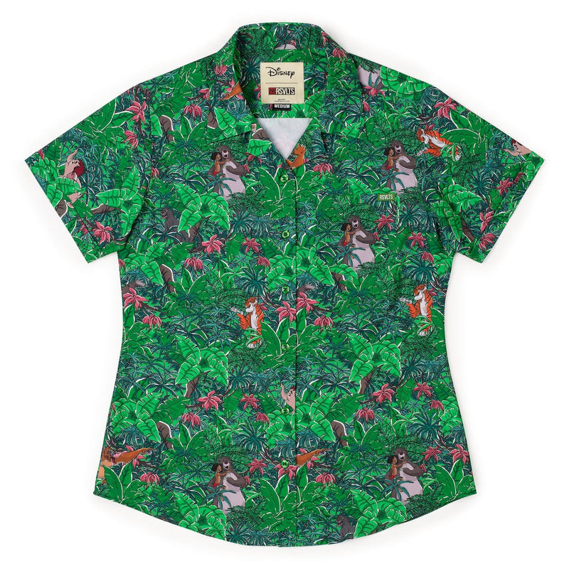 RSVLTS Baloo and the Crew Women's KUNUFLEX Short Sleeve Shirt in Green — detail 2