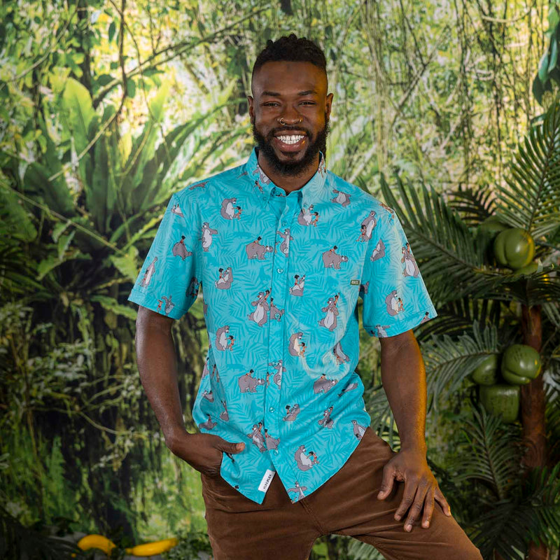 RSVLTS Bare Necessities KUNUFLEX Short Sleeve Shirt in Blue — detail 4