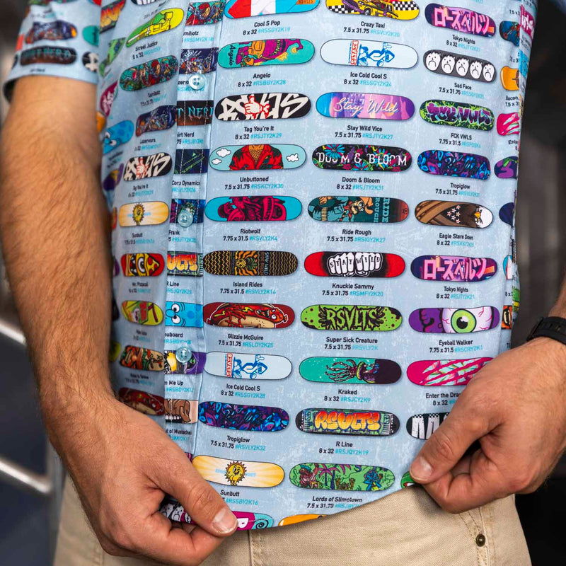 RSVLTS Skatie Magazine Day KUNUFLEX Short Sleeve Shirt in Multicolor — detail 3