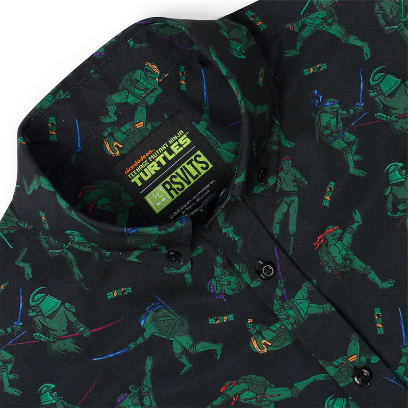 RSVLTS Showdown with The Shredder KUNUFLEX Short Sleeve Shirt in Black — detail 3