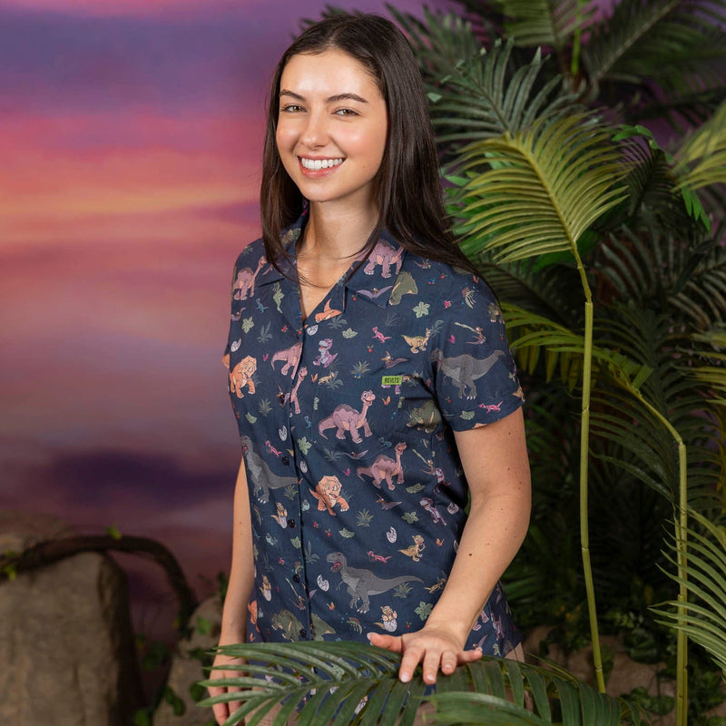 RSVLTS Prehistoric Pals Women's KUNUFLEX Short Sleeve Shirt — front view