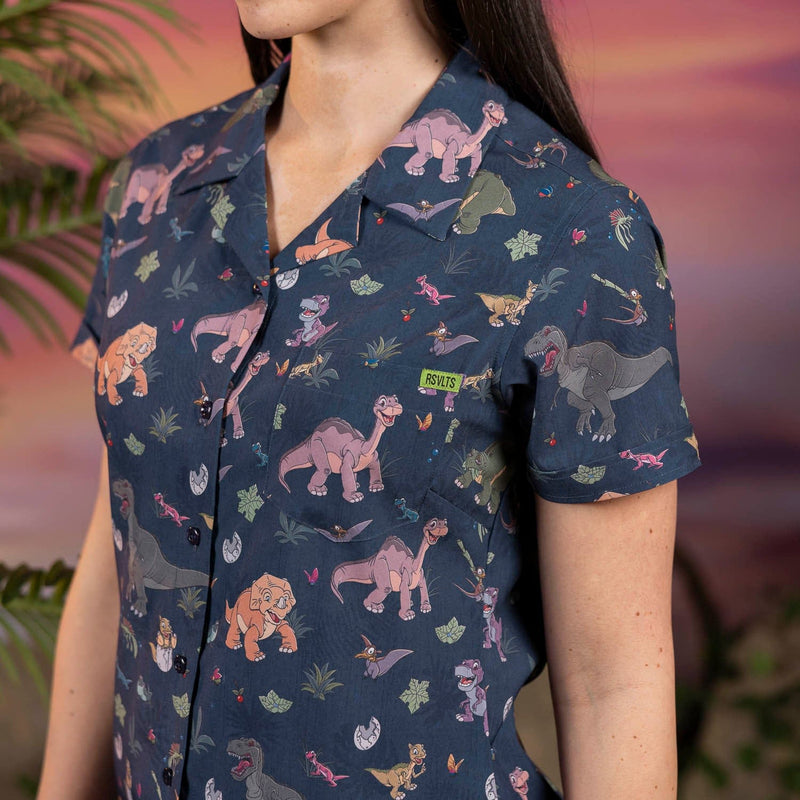 RSVLTS Prehistoric Pals Women's KUNUFLEX Short Sleeve Shirt — detail 3