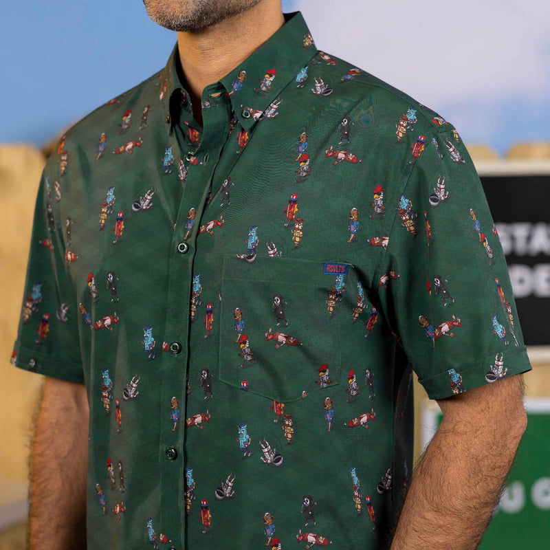 RSVLTS Mascot Sprint KUNUFLEX Short Sleeve Shirt in Green — front view