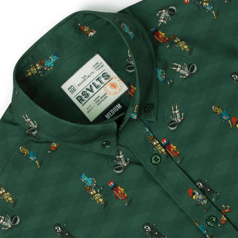 RSVLTS Mascot Sprint KUNUFLEX Short Sleeve Shirt in Green — detail 6