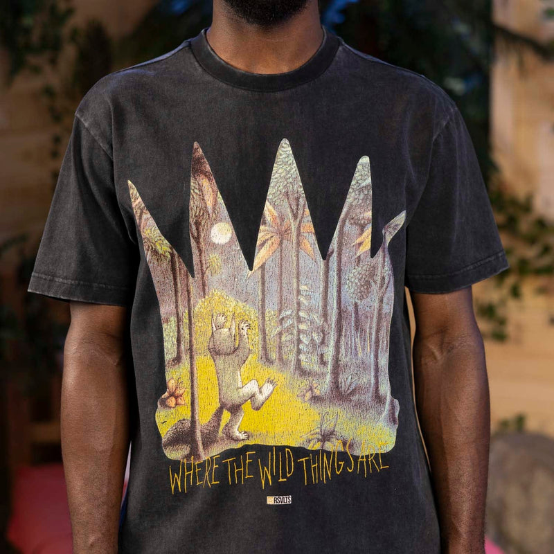 RSVLTS Howl at the Moon Vintage Crewneck Tee in Black — detail 4