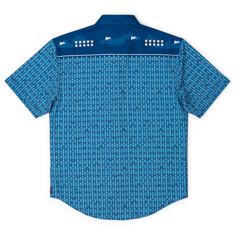 RSVLTS 8-Bit Ballpark KUNUFLEX Short Sleeve Shirt in Blue — detail 3