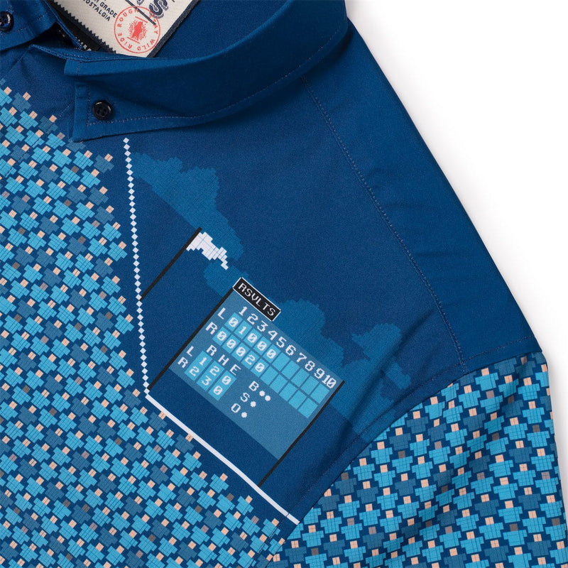 RSVLTS 8-Bit Ballpark KUNUFLEX Short Sleeve Shirt in Blue — detail 8