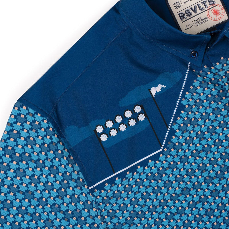 RSVLTS 8-Bit Ballpark KUNUFLEX Short Sleeve Shirt in Blue — detail 9