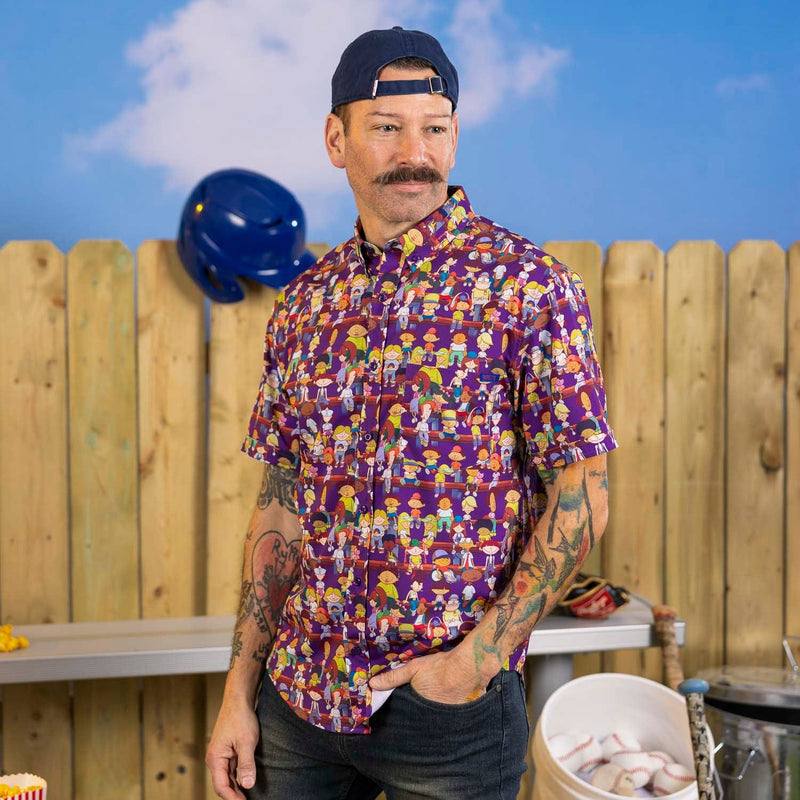 RSVLTS Backyard Bleachers KUNUFLEX Short Sleeve Shirt in Purple — detail 2