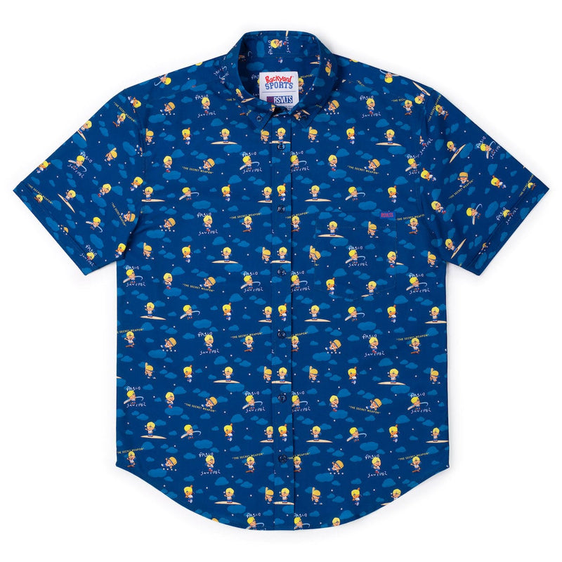 RSVLTS The Secret Weapon KUNUFLEX Short Sleeve Shirt in Blue — detail 2