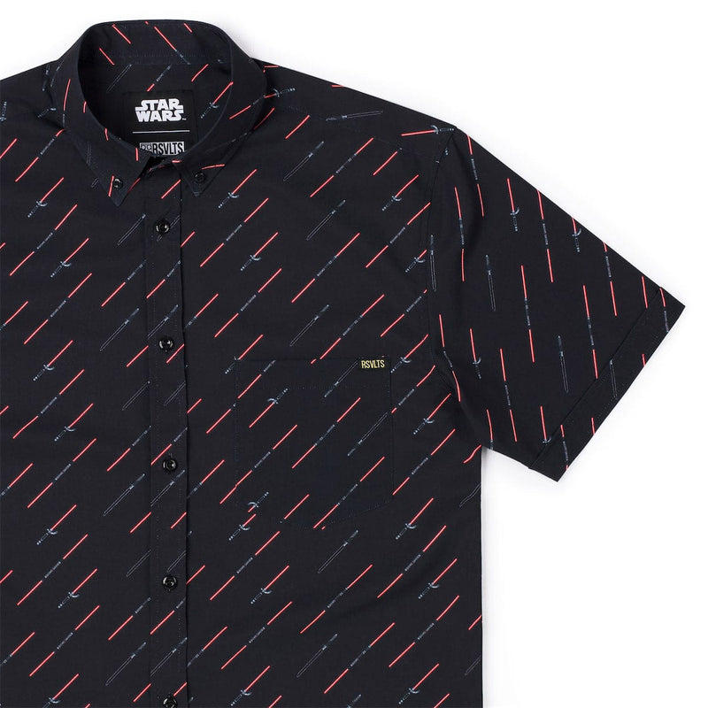 RSVLTS Renegade Blades KUNUFLEX Short Sleeve Shirt in Black — front view