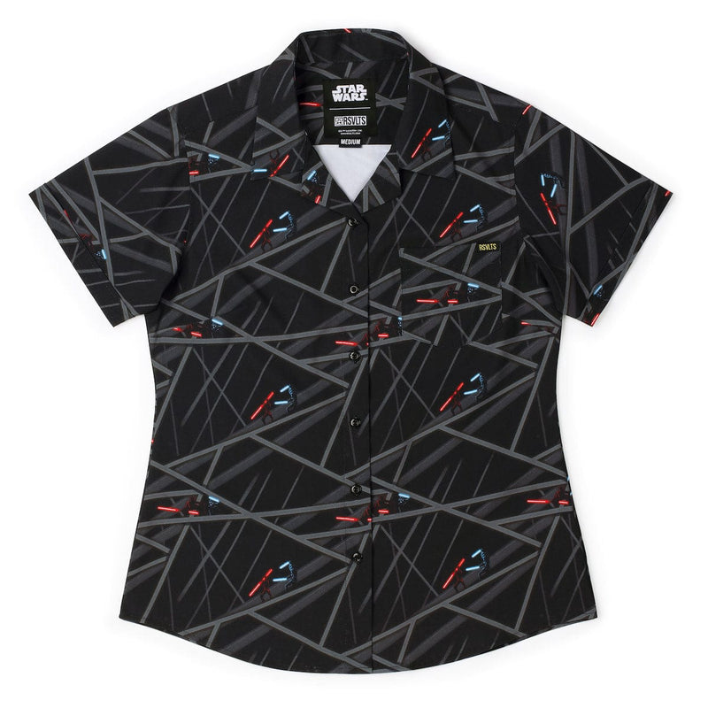 RSVLTS The Fall of Mandalore Women's KUNUFLEX Short Sleeve Shirt in Black — front view