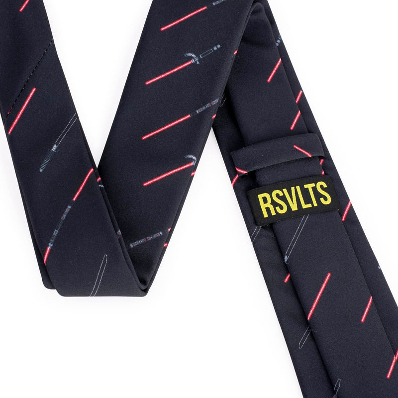 RSVLTS Renegade Blades Tie & Pocket Square in Black — detail 3