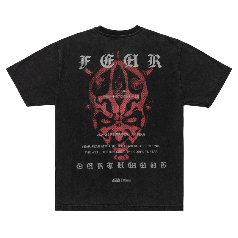RSVLTS Fear Vintage Crewneck Tee in Black — front view