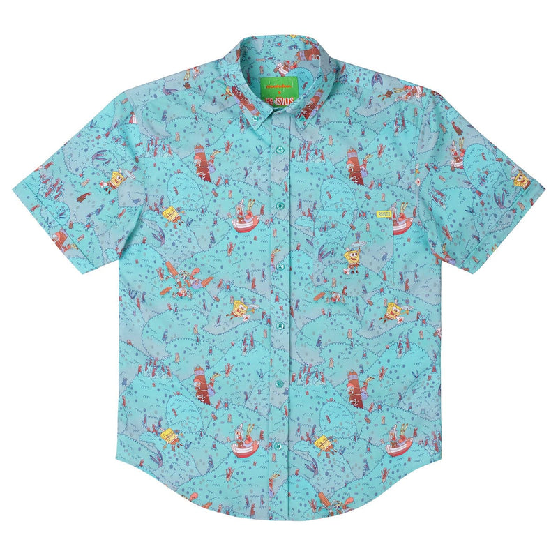 RSVLTS Meep Meep Meep KUNUFLEX Short Sleeve Shirt in Blue — detail 5