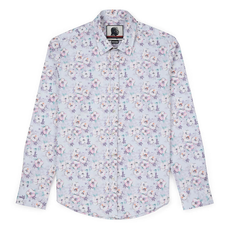 RSVLTS Cherry Blossom Good Looks KUNUFLEX Dress Shirt in Gray — detail 2