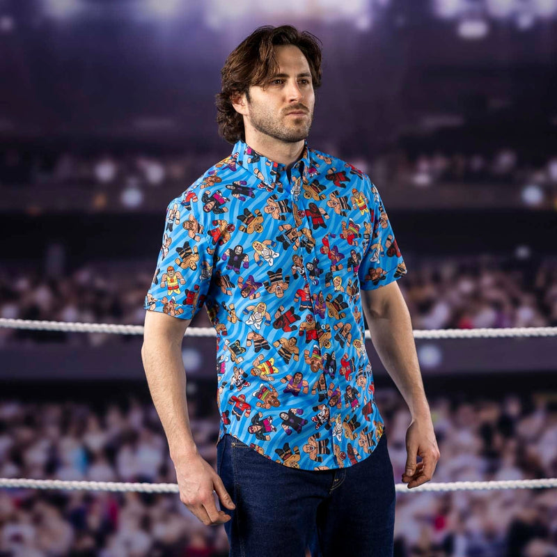 RSVLTS Big Shots Legends KUNUFLEX Short Sleeve Shirt in Blue — detail 2