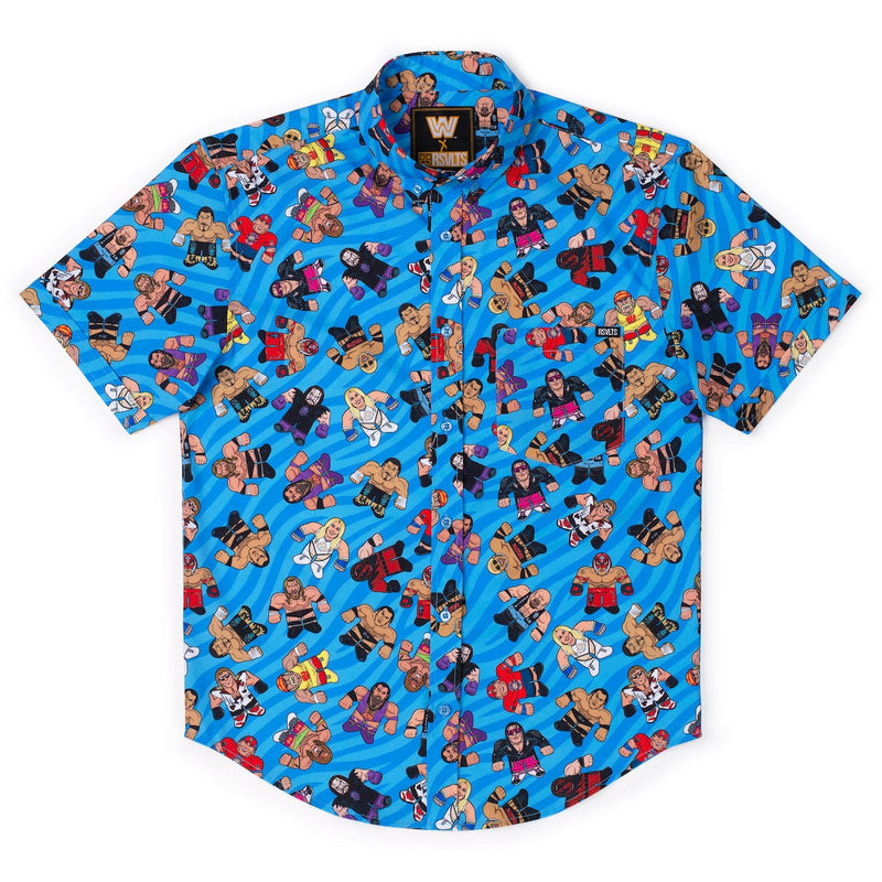 RSVLTS Big Shots Legends KUNUFLEX Short Sleeve Shirt in Blue — detail 5