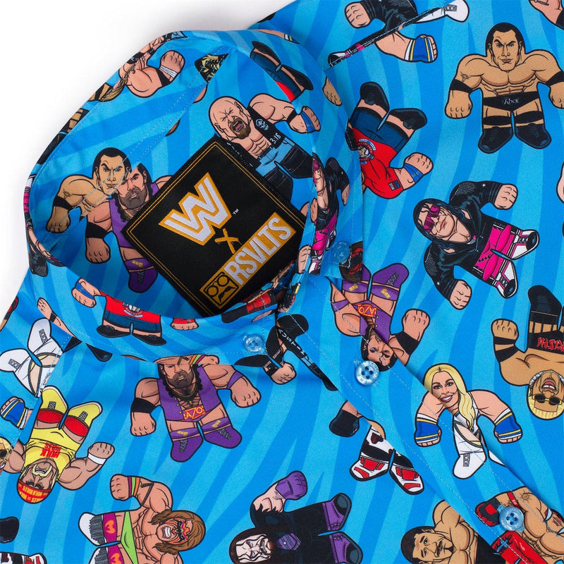 RSVLTS Big Shots Legends KUNUFLEX Short Sleeve Shirt in Blue — detail 7