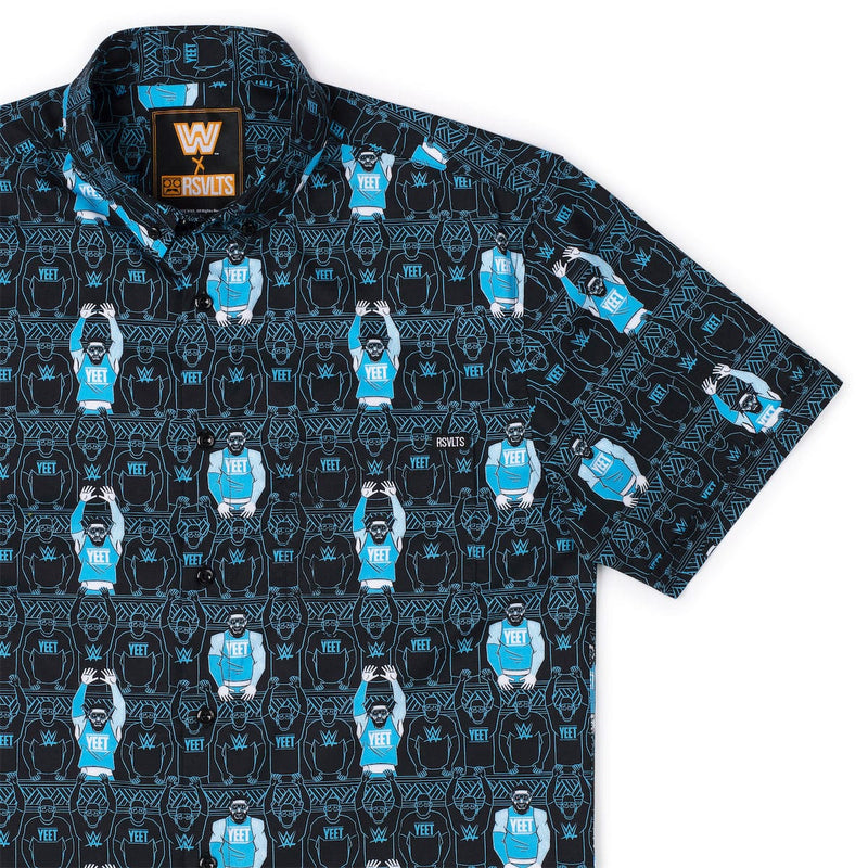 RSVLTS YEET! KUNUFLEX Short Sleeve Shirt in Blue — front view