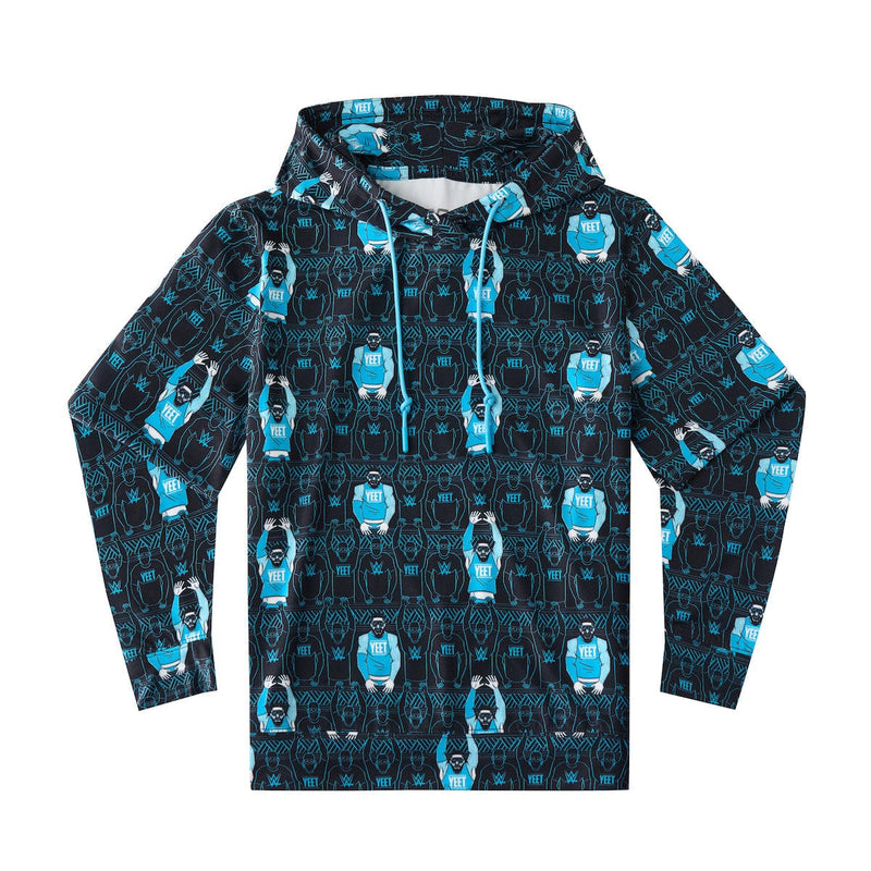 RSVLTS YEET! Youth Performance Hoodie in Blue — front view