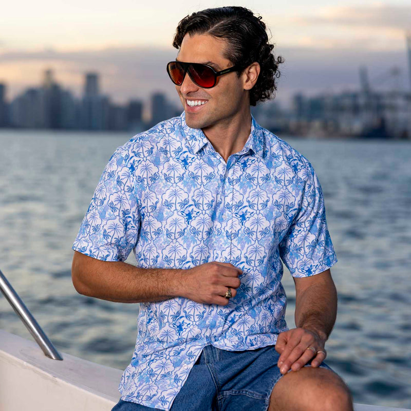 RSVLTS Bluetopia Bamboo Short Sleeve Shirt — detail 3
