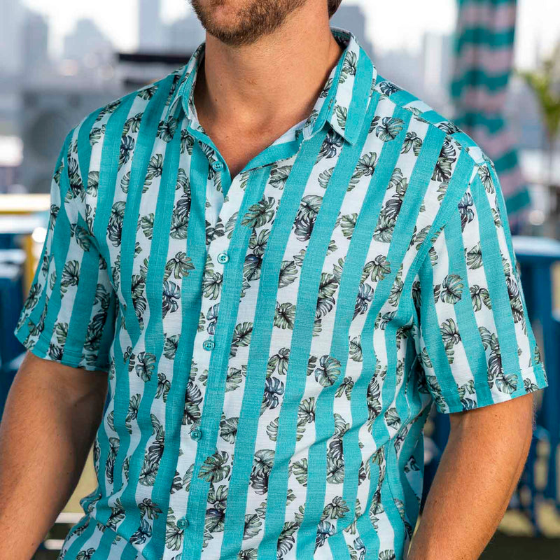 RSVLTS Peeks of Paradise Bamboo Short Sleeve Shirt — front view