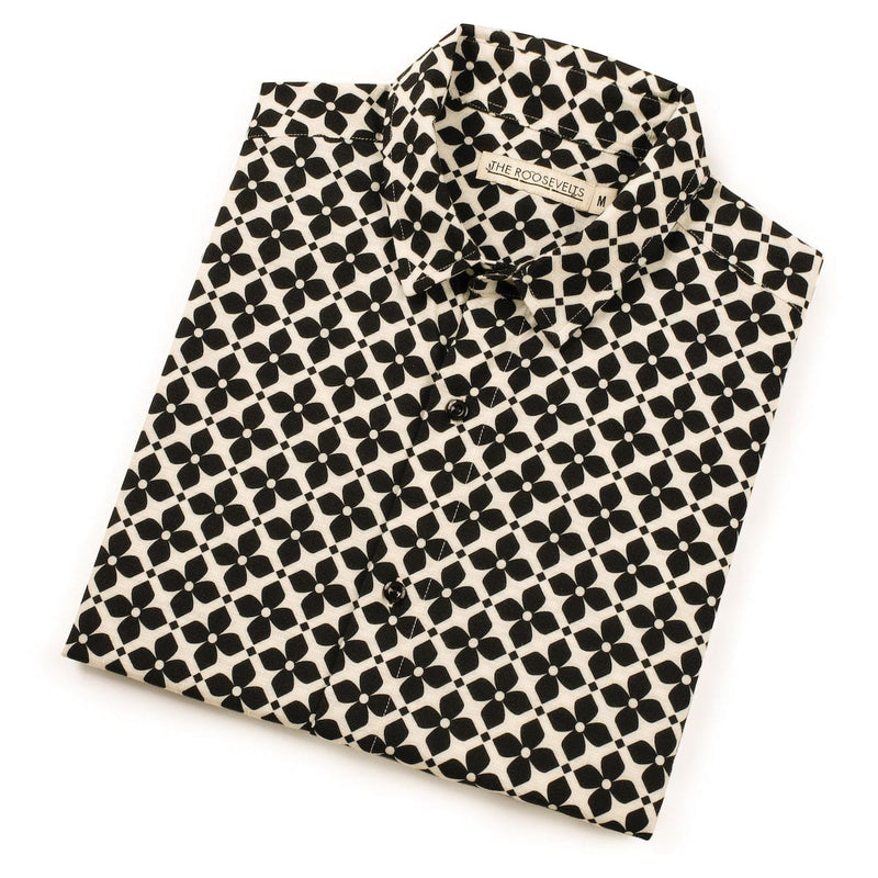 RSVLTS Monte Carlo Bamboo Short Sleeve Shirt in Black — detail 3