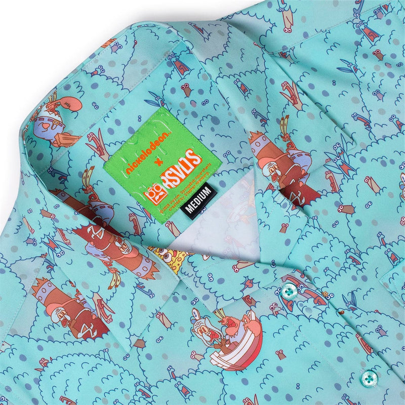 RSVLTS Meep Meep Meep Women's KUNUFLEX Short Sleeve Shirt in Blue — detail 3