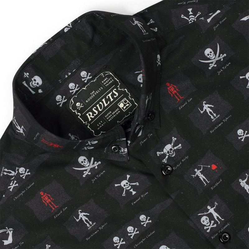 RSVLTS Not-So-Jolly Rogers KUNUFLEX Short Sleeve Shirt in Black — detail 3