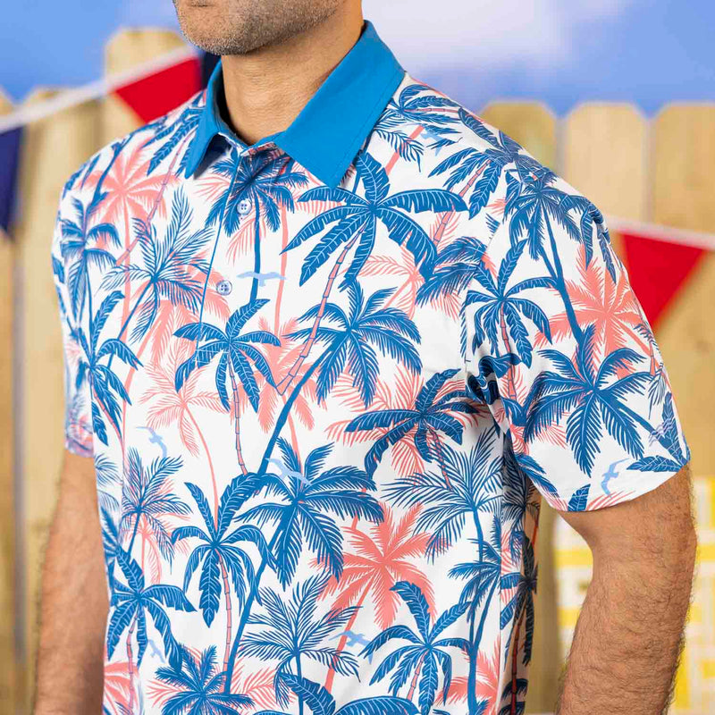 RSVLTS Palmerica All-Day Polo in Blue — front view