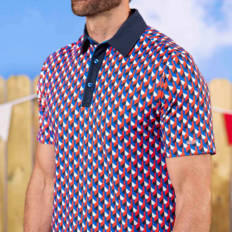 RSVLTS Freedomensional All-Day Polo in Blue — front view