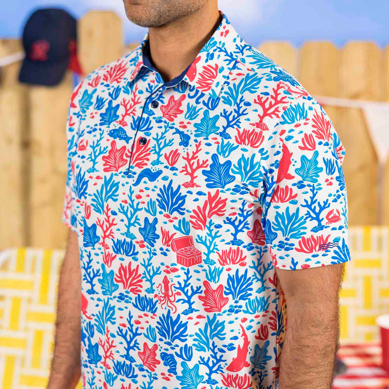 RSVLTS O Say Can You Sea All-Day Polo in Blue — front view