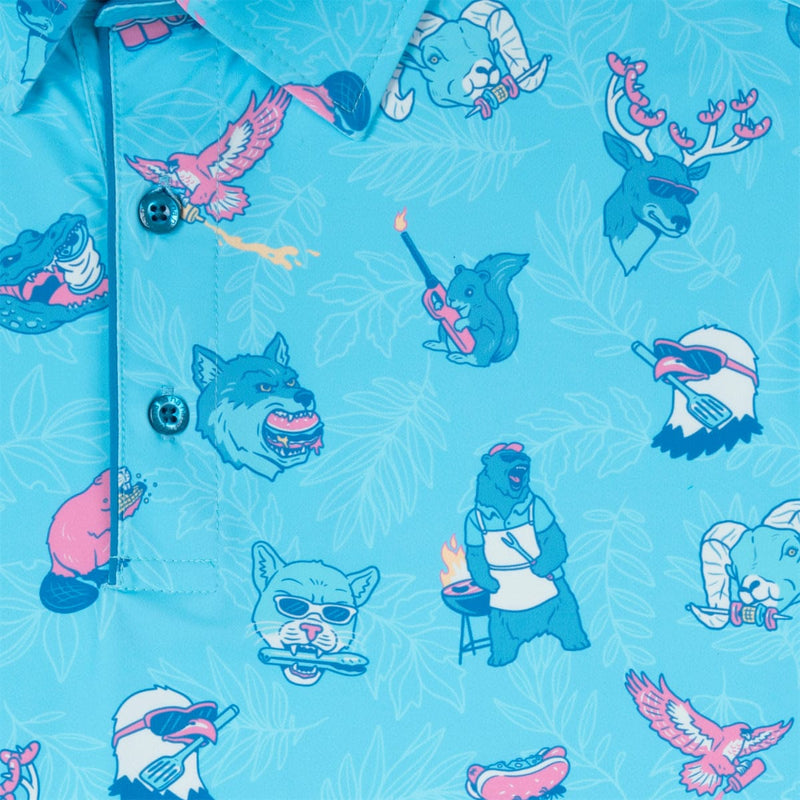 RSVLTS American Grillderness All-Day Polo in Blue — detail 4