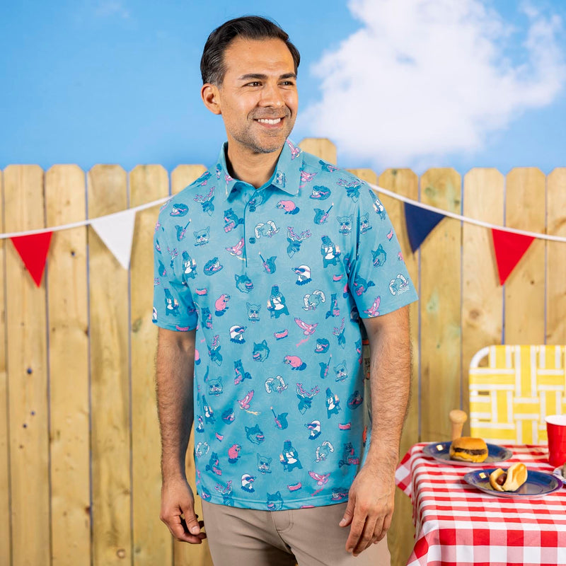 RSVLTS American Grillderness All-Day Polo in Blue — detail 5