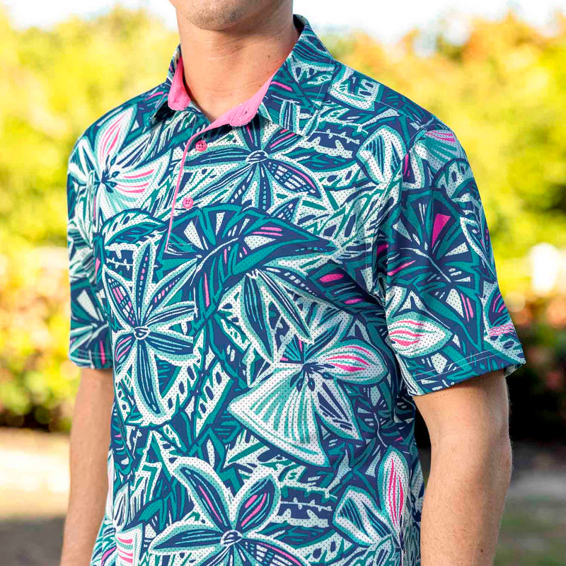 RSVLTS Frost Delay All-Day Polo in Blue — front view