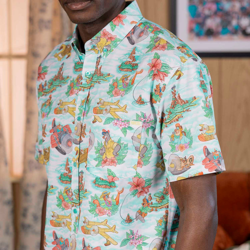 RSVLTS Spin It! KUNUFLEX Short Sleeve Shirt in Green — detail 4