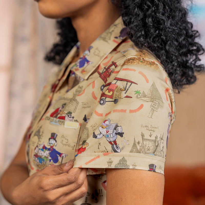 RSVLTS Birds of a Treasure Women's KUNUFLEX Short Sleeve Shirt in Multicolor — detail 5