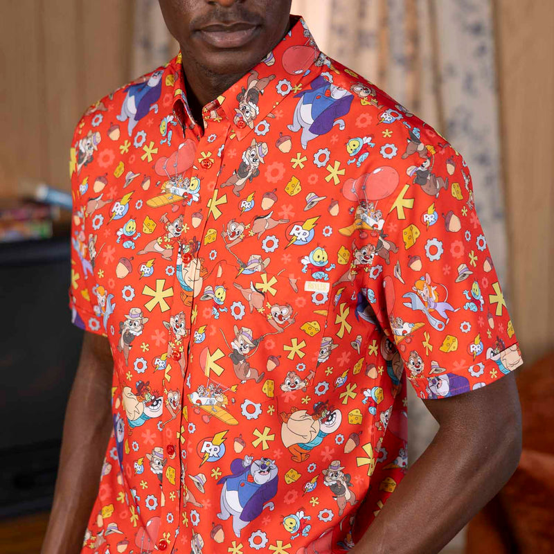 RSVLTS Ranger Roundup KUNUFLEX Short Sleeve Shirt in Orange — detail 4