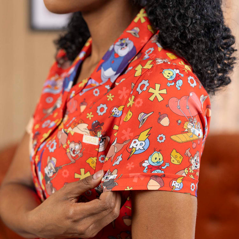 RSVLTS Ranger Roundup Women's KUNUFLEX Short Sleeve Shirt in Orange — detail 5