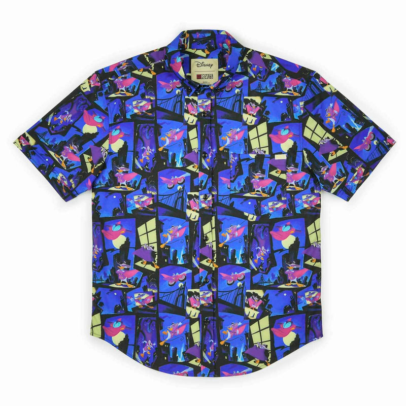 RSVLTS The Duck Night KUNUFLEX Short Sleeve Shirt in Blue — detail 5
