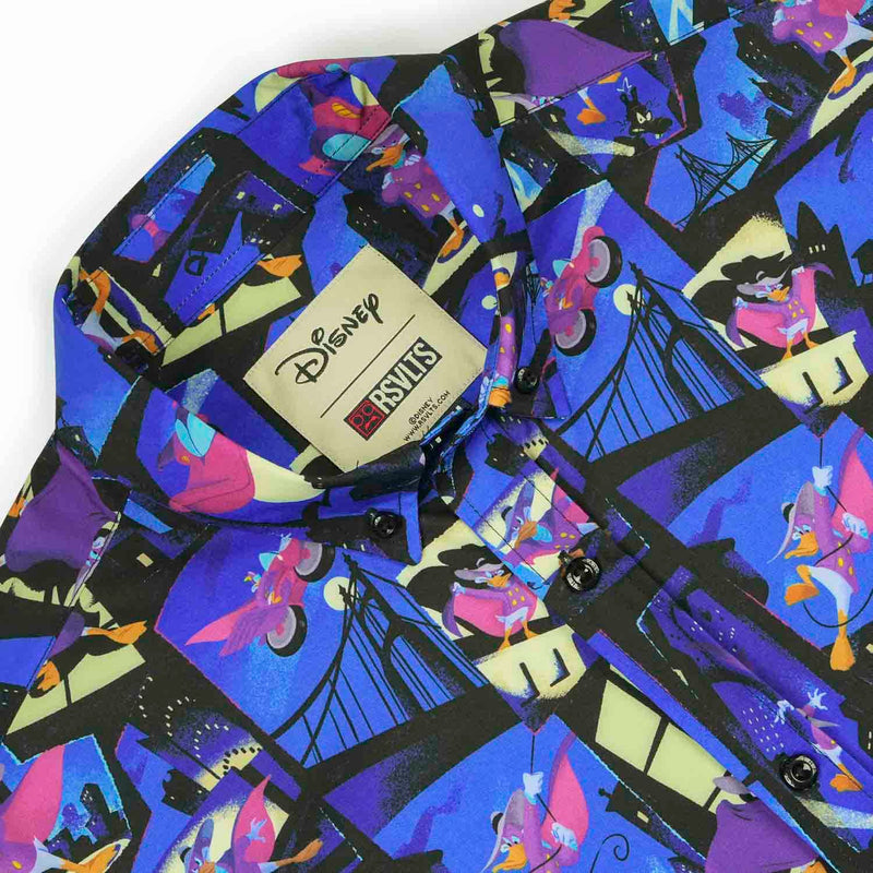 RSVLTS The Duck Night KUNUFLEX Short Sleeve Shirt in Blue — detail 6