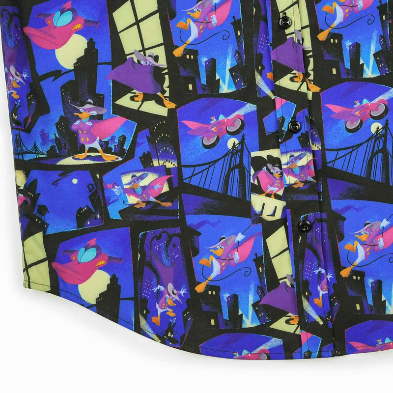 RSVLTS The Duck Night KUNUFLEX Short Sleeve Shirt in Blue — detail 7