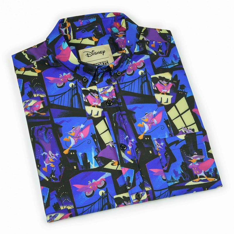 RSVLTS The Duck Night KUNUFLEX Short Sleeve Shirt in Blue — detail 8