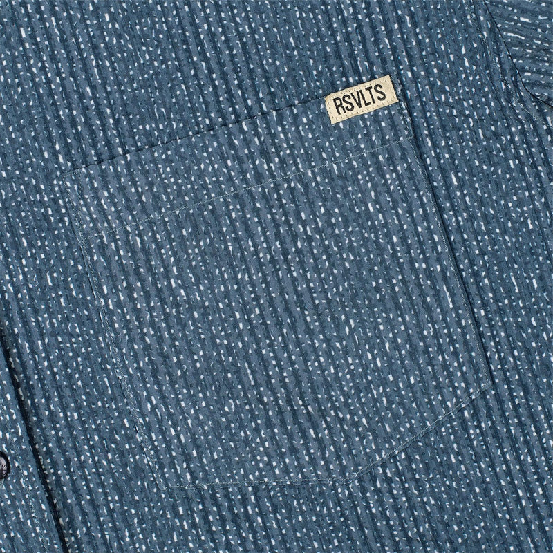 RSVLTS Static Stretch Seersucker Short Sleeve Shirt in Blue — detail 4