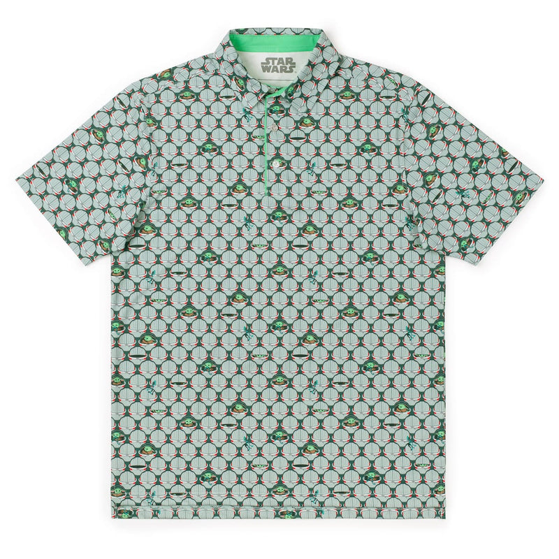 RSVLTS Grogu Gallery All-Day Polo in Green — front view