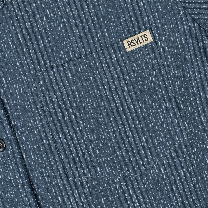 RSVLTS Static Women's Stretch Seersucker Short Sleeve Shirt in Blue — detail 4