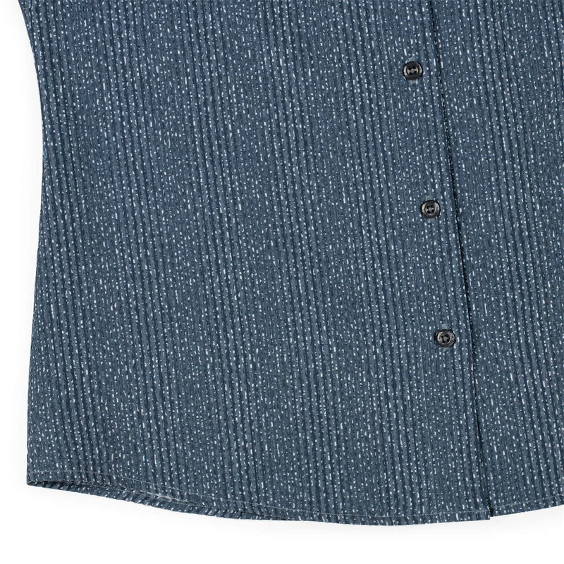 RSVLTS Static Women's Stretch Seersucker Short Sleeve Shirt in Blue — detail 7